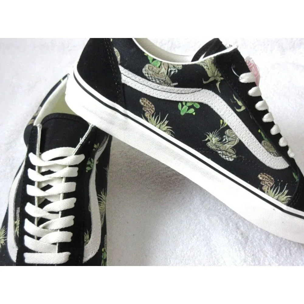 Vans Men's Old Skool Desert Snake Black White Canvas Suede shoes Sizes NIB